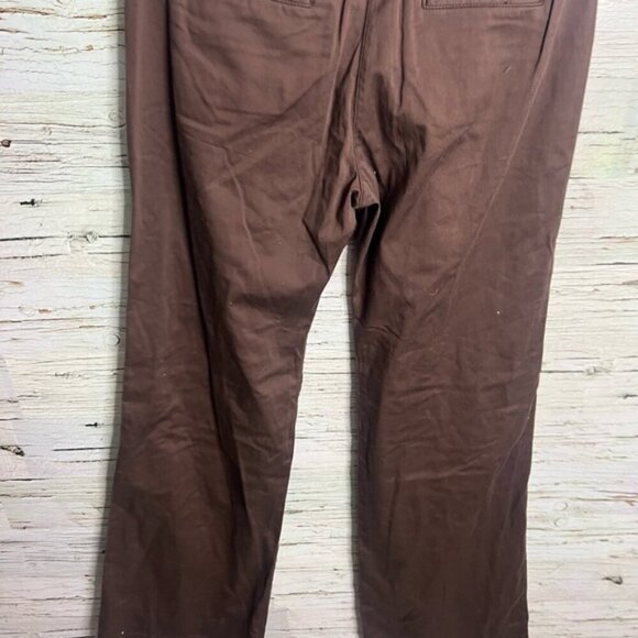 BCBGeneration flare-leg pants brown front pant cotton tie belt NWT size 6 - Picture 7 of 8
